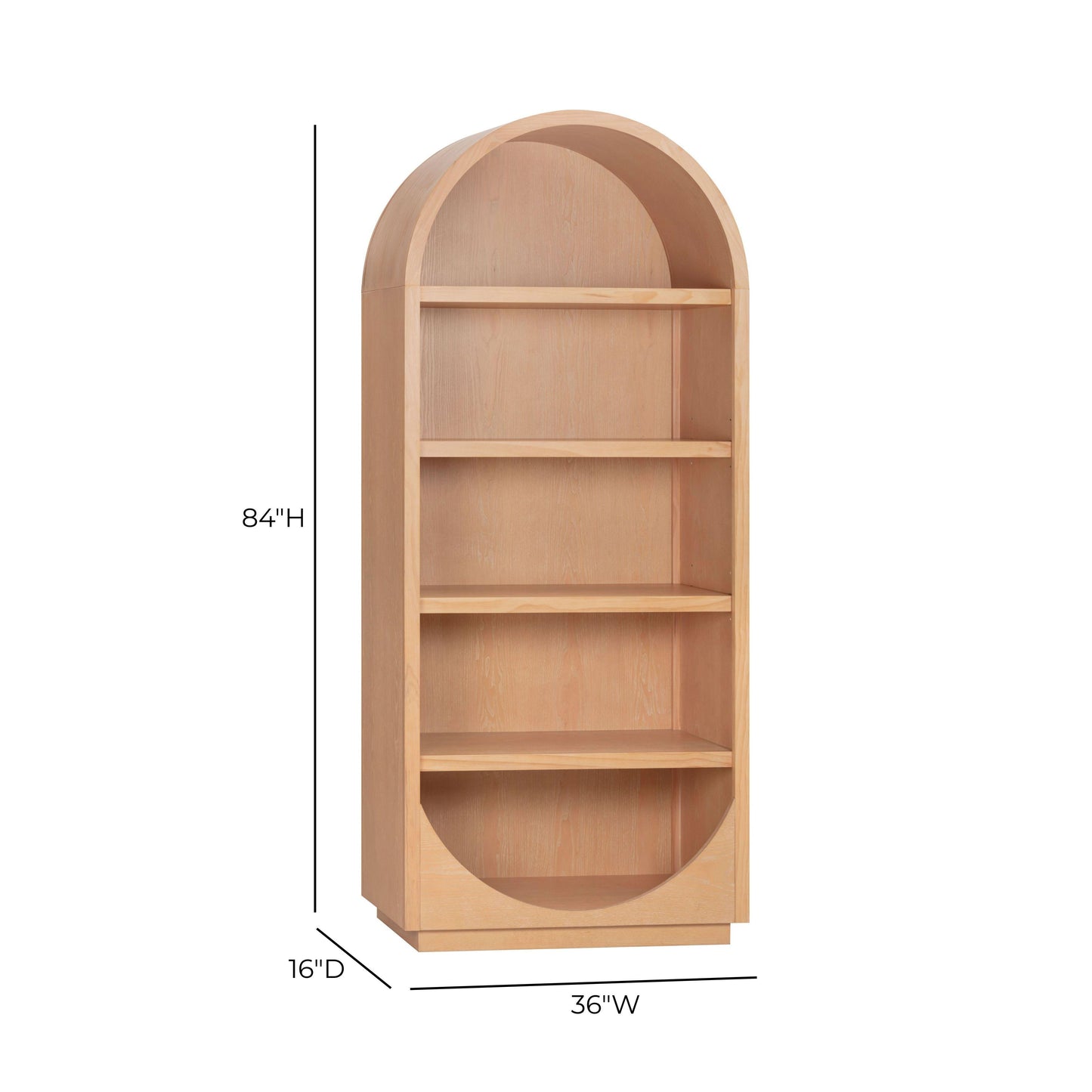Marlow Wood Bookcase - Natural - Image 8