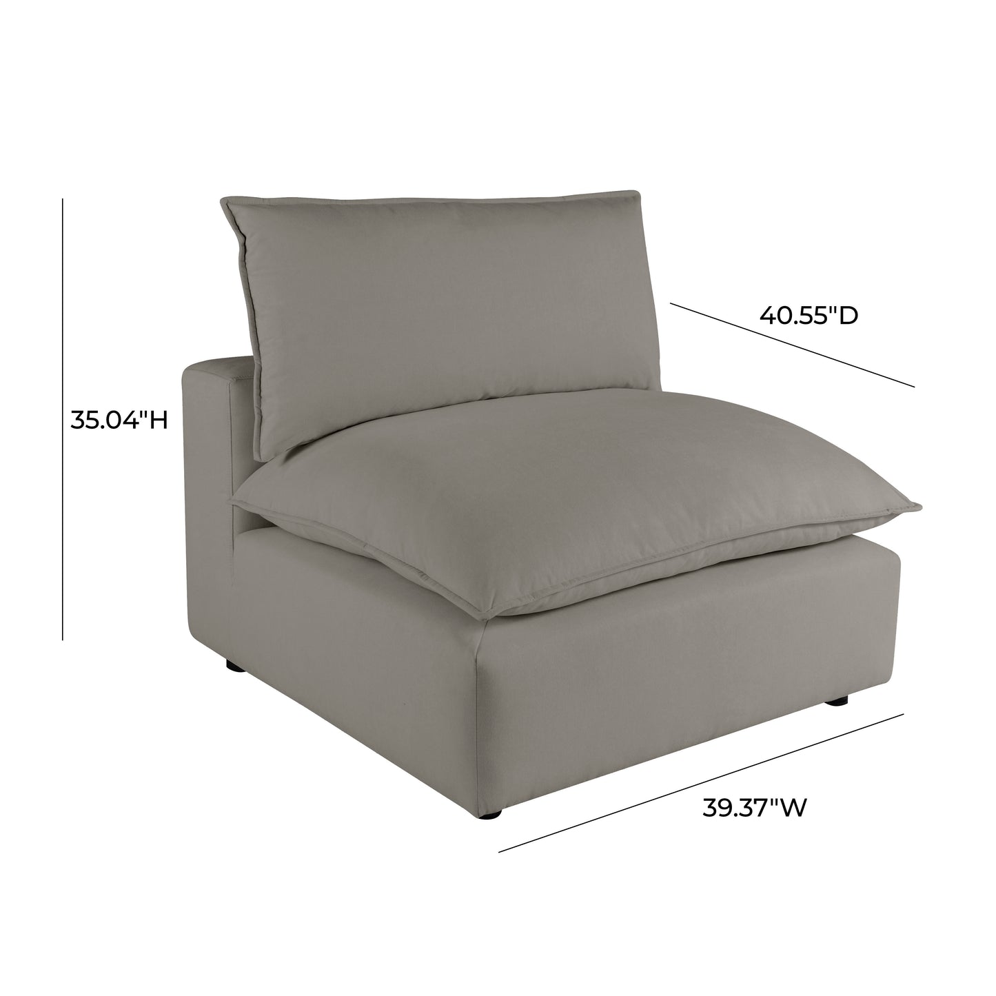 Cali Modular Armless Chair - Slate - Image 7