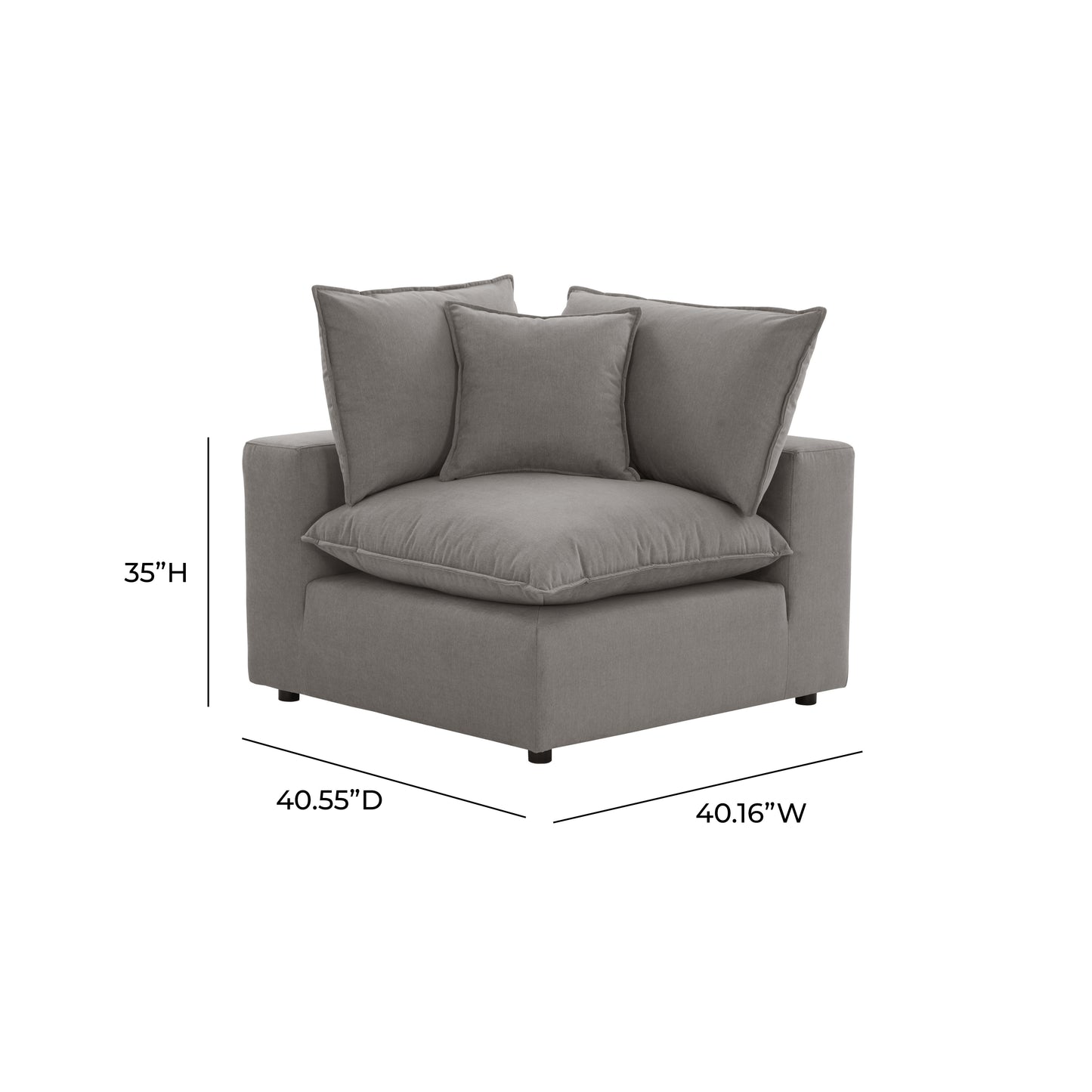 Cali Performance Fabric Modular Corner Chair - Slate - Image 8