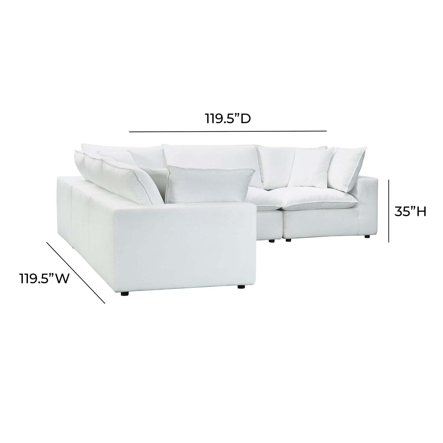 Cali 5-Piece Performance Fabric Modular L-Sectional - Pearl - Image 6