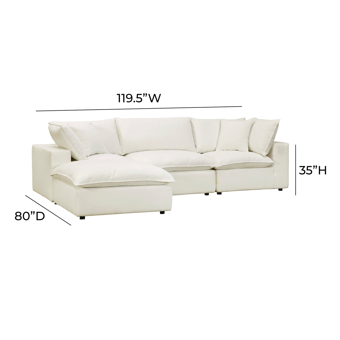 Cali 4-Piece Performance Fabric Modular Sectional - Natural - Image 6