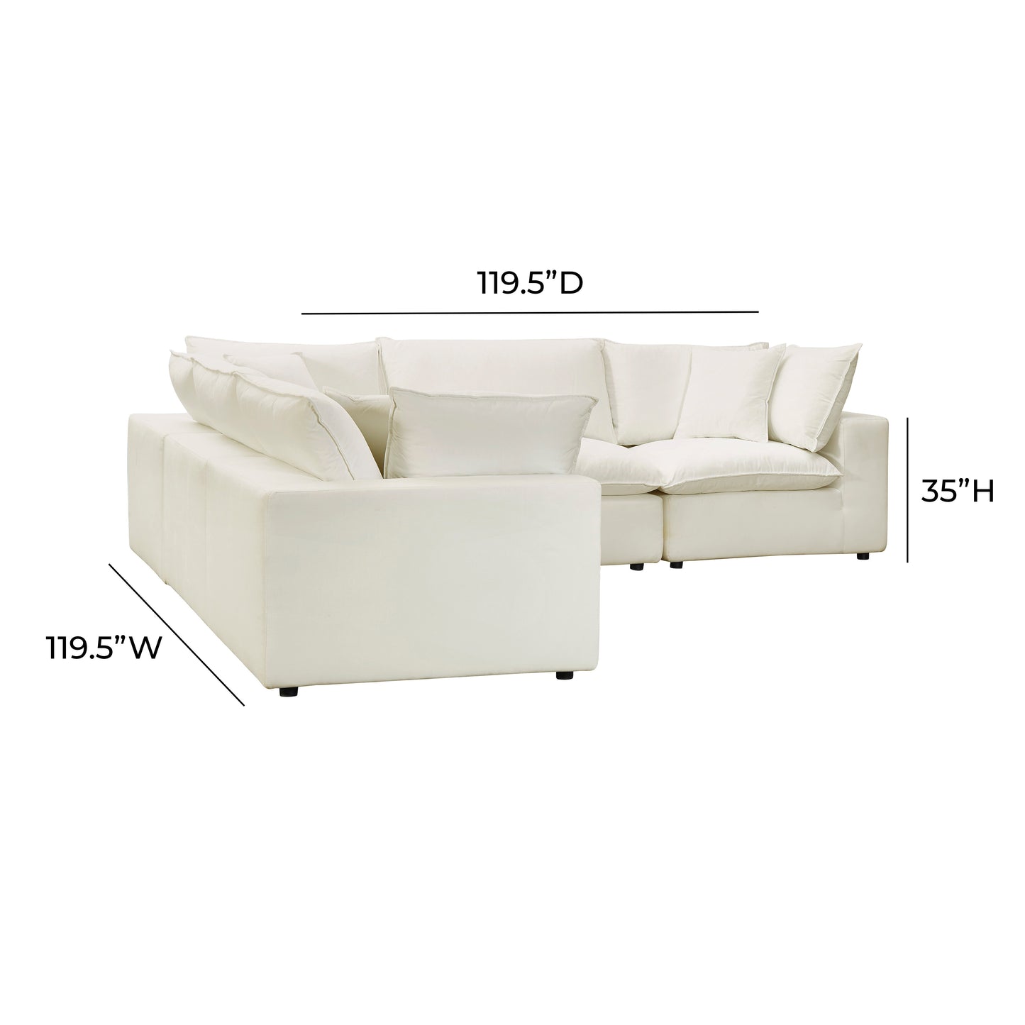 Cali 5-Piece Performance Fabric Modular L-Sectional - Natural - Image 6