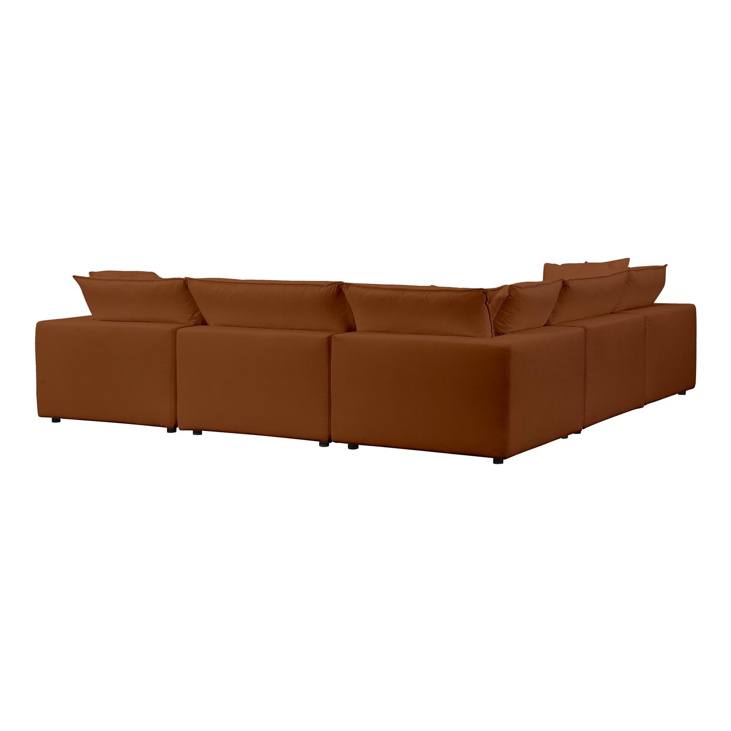 Cali 5-Piece Performance Fabric Modular L-Sectional - Rust - Image 5