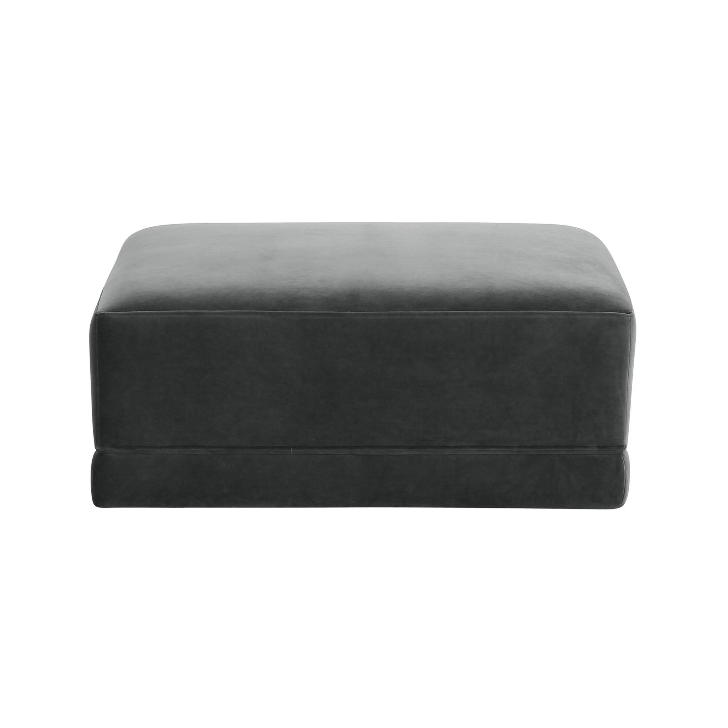 Willow Performance Velvet Modular Ottoman - Charcoal - Image 3