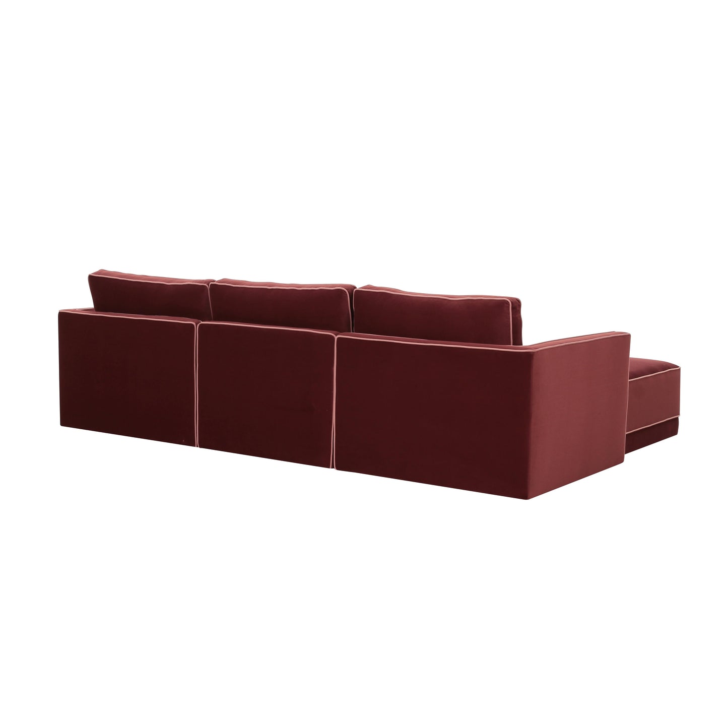 Willow 4-Piece Performance Velvet Modular Sectional - Red - Image 4