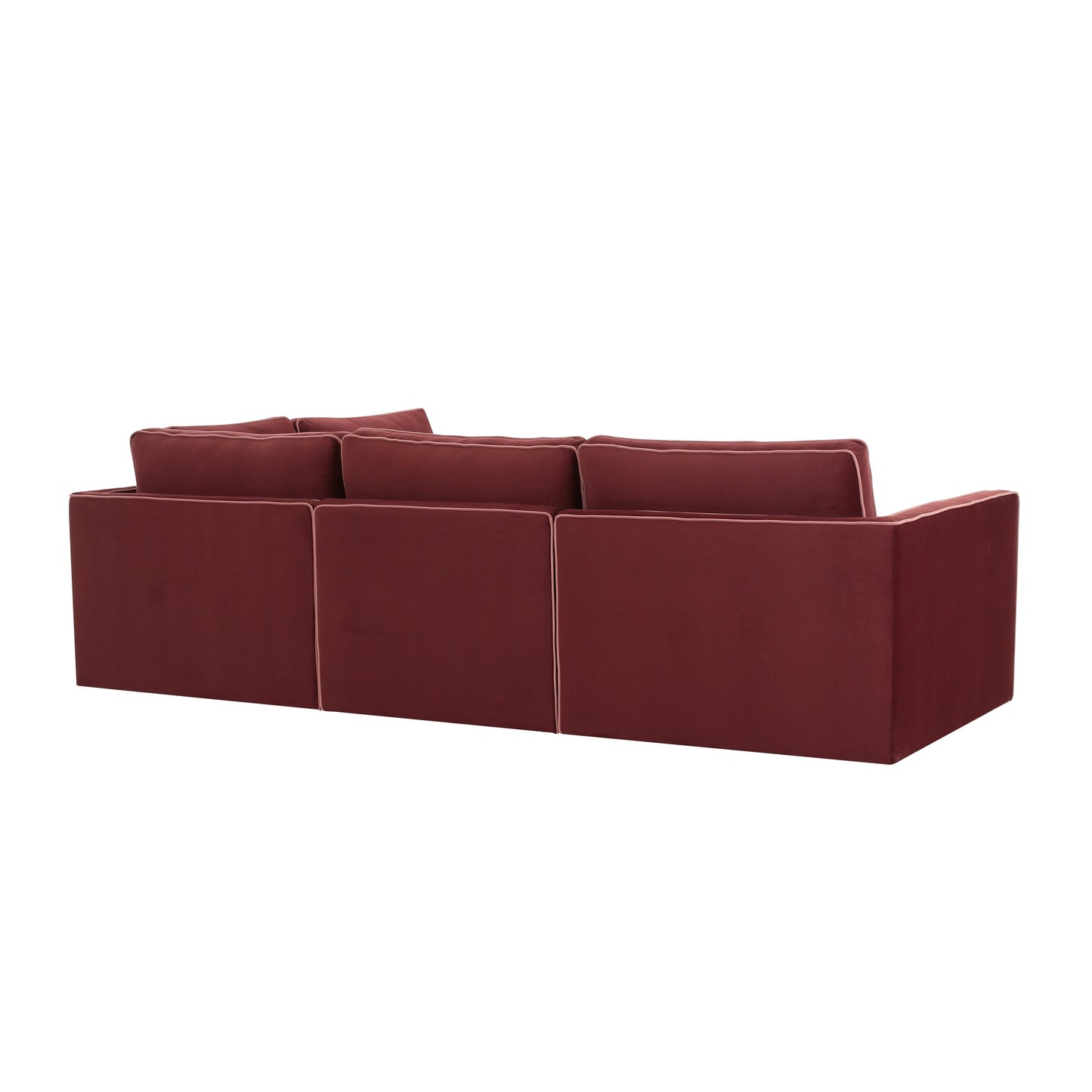 Willow 5-Piece Performance Velvet Modular Right Facing Sectional - Red - Image 5