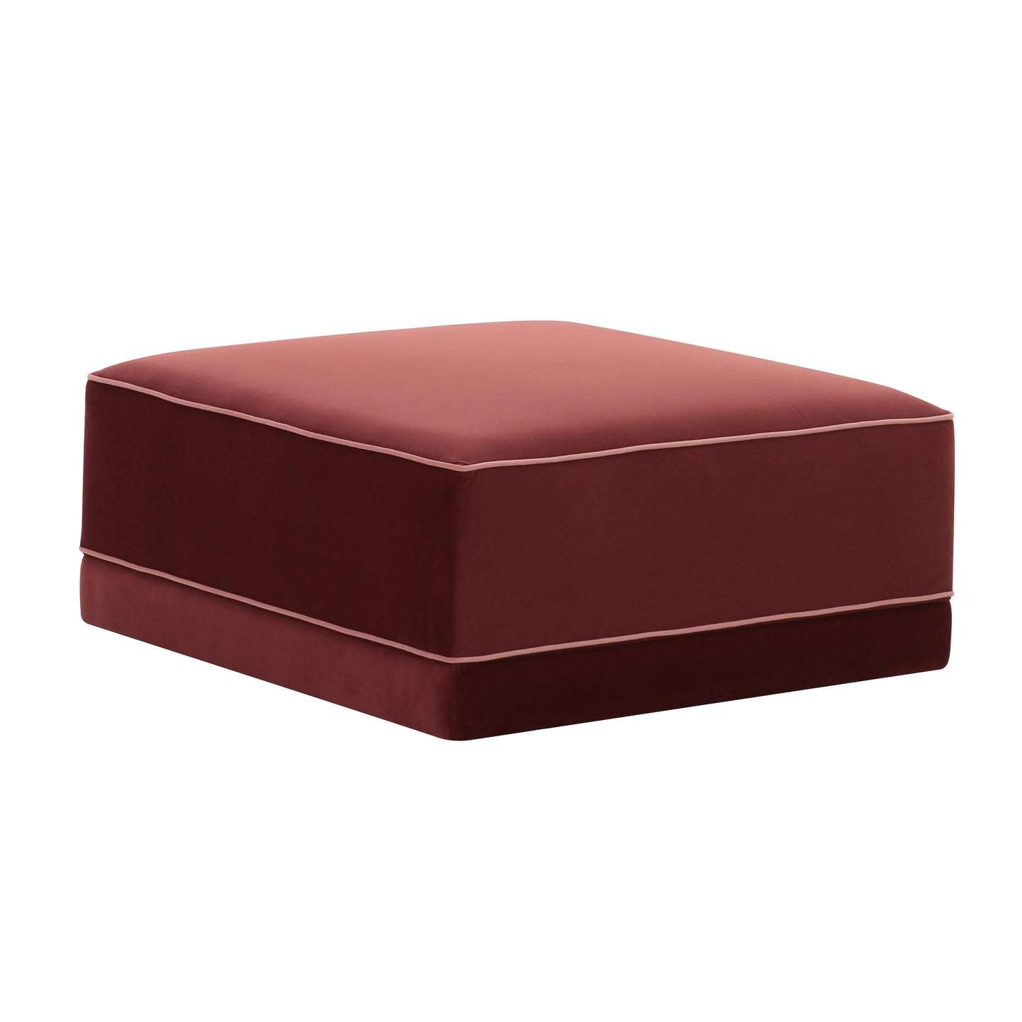 Willow Performance Velvet Modular Ottoman - Red - Image 2