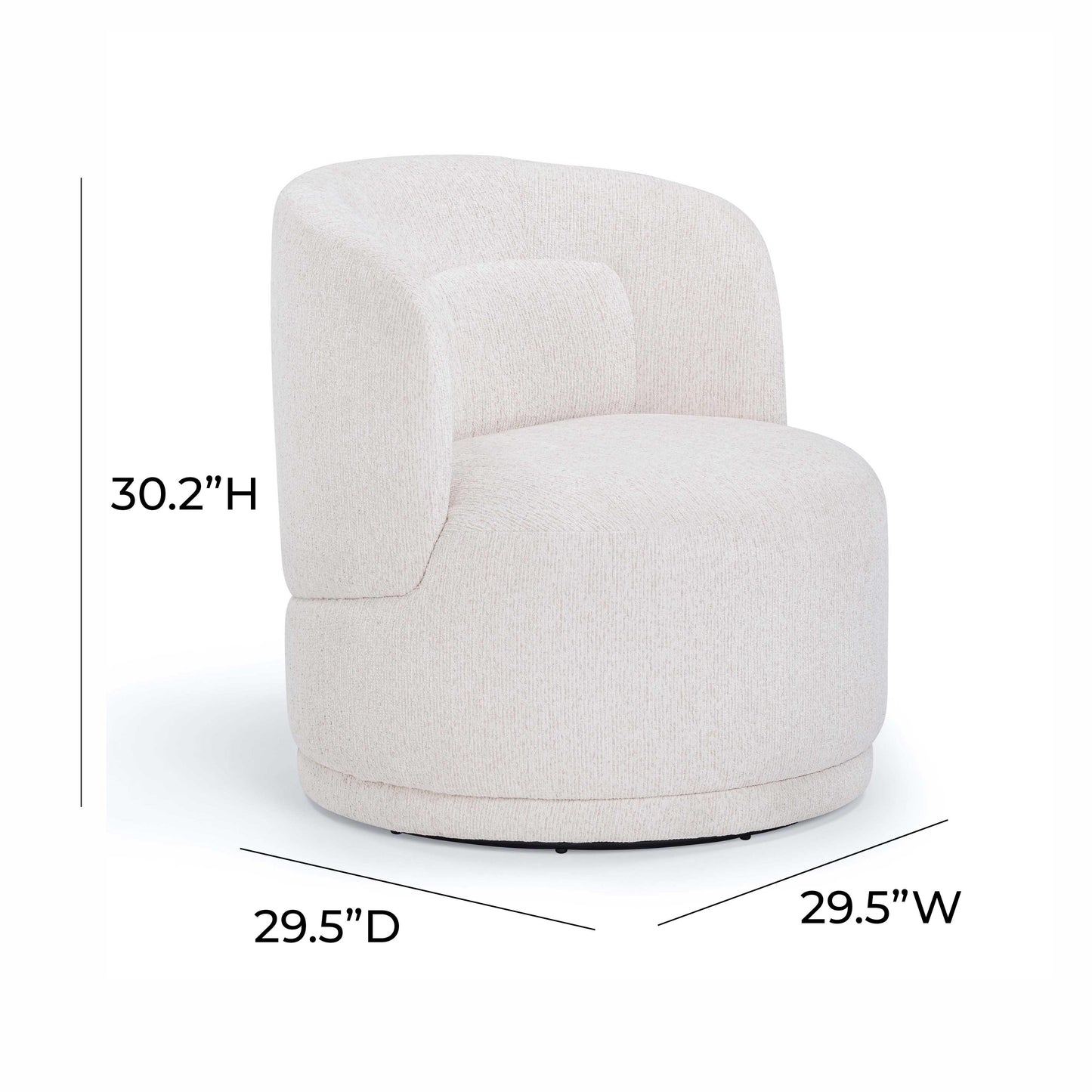 Massa Textured Performance Fabric Swivel Accent Chair - Beige - Image 7