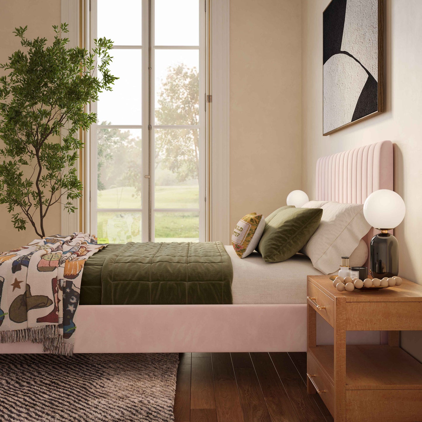 Angela Velvet Bed