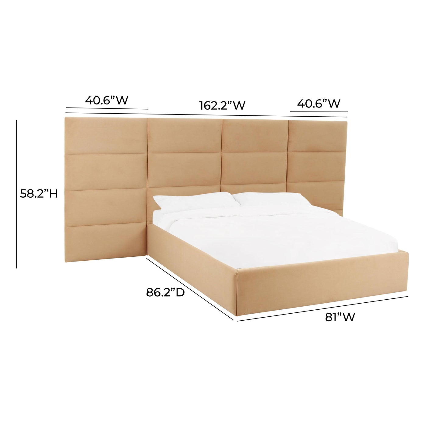 Eliana Performance Velvet Headboard Wings - Honey / King - Image 7