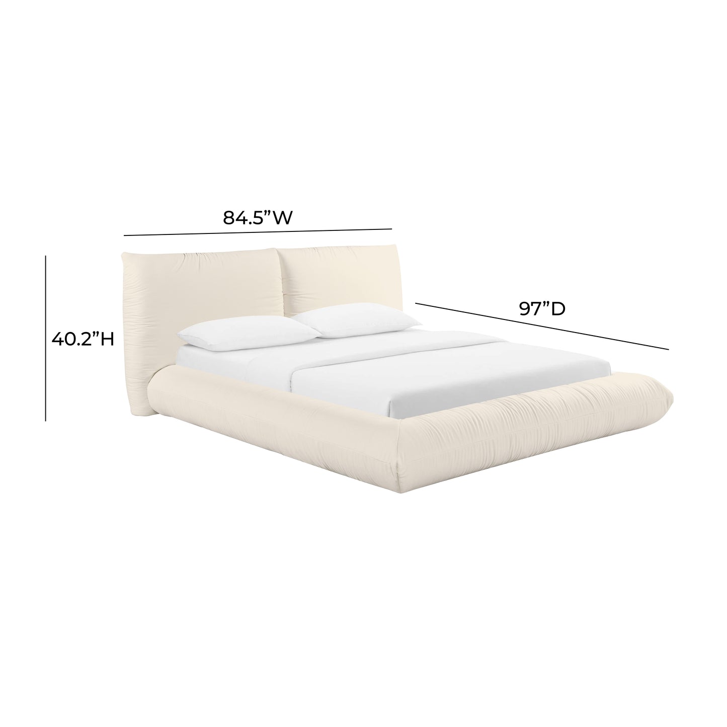 Romp Cream Upcycled Performance Linen Bed - Queen - Image 6