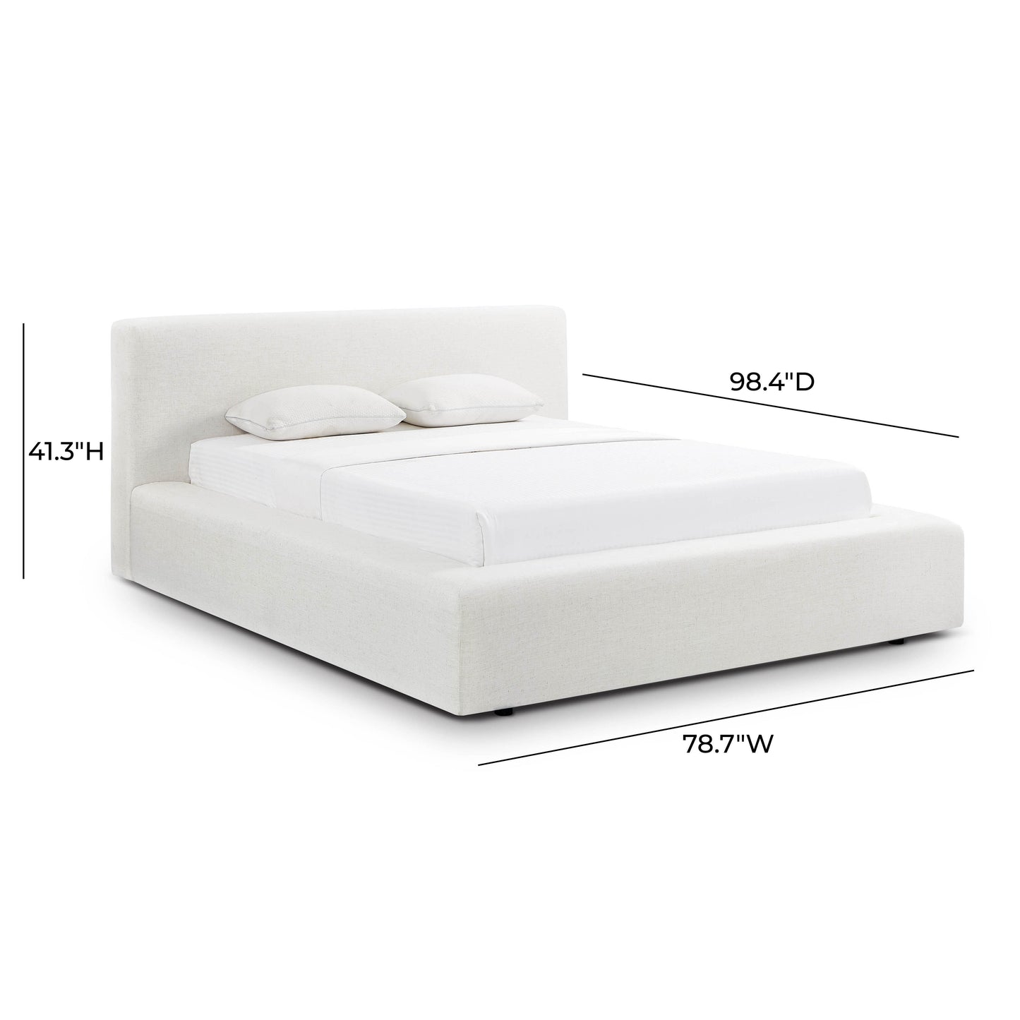 Meena Cream Upcycled Performance Linen Storage Bed - Queen - Image 11