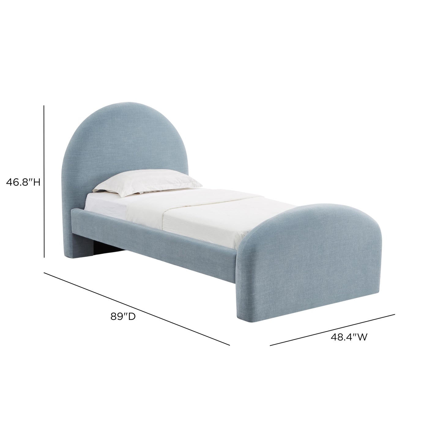Moon Chambray Blue Performance Chenille Twin Bed - Image 7