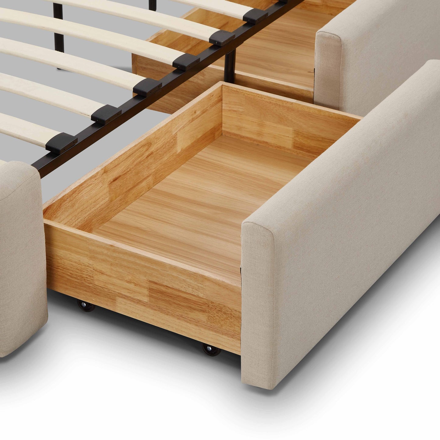 Corey Upcycled Performance Linen Storage Bed - Taupe / King - Image 11