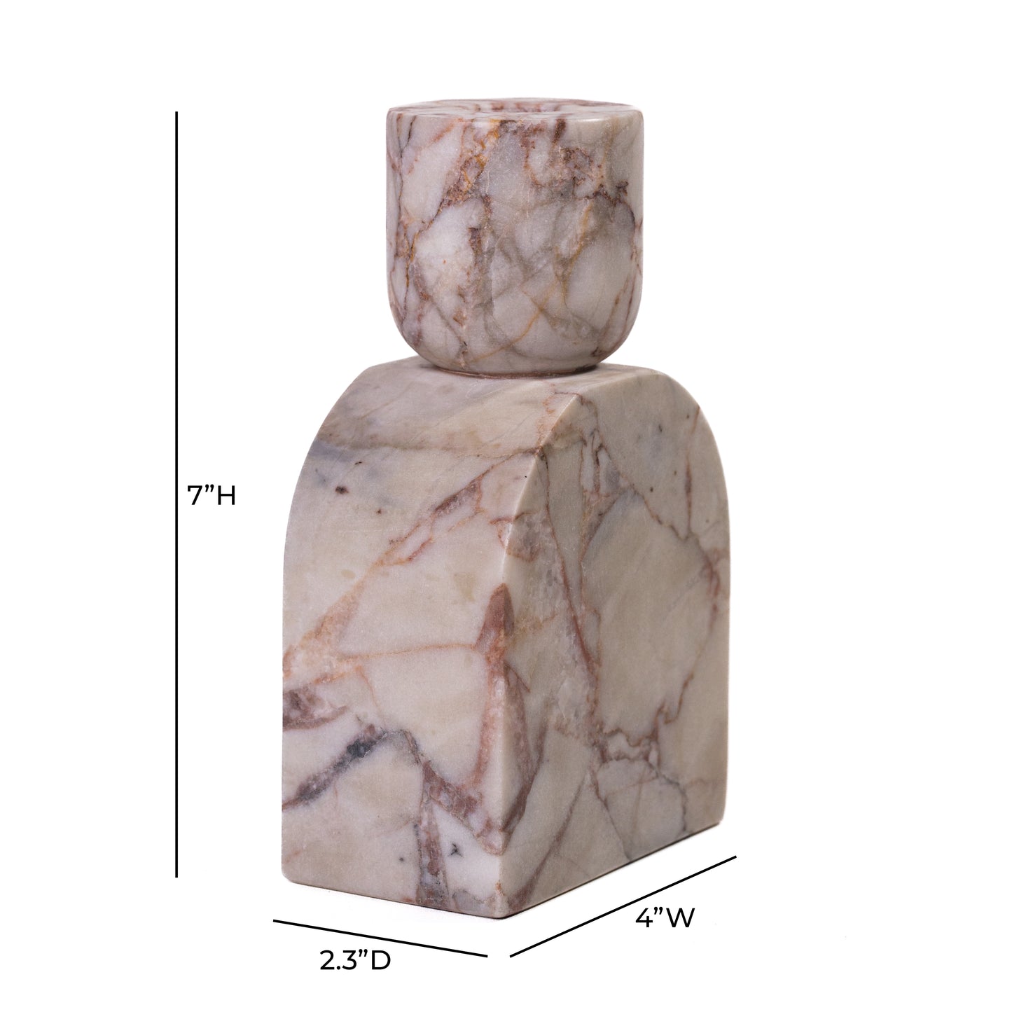 Marble White Brown Foundation Candle Holder - Image 7