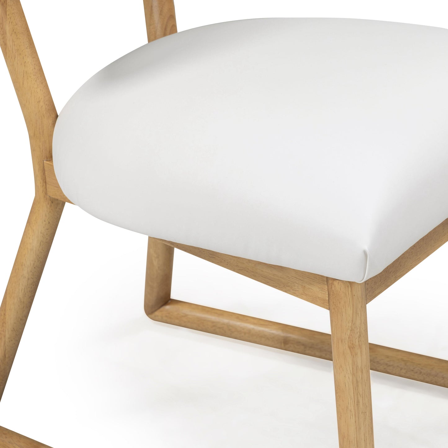 Bobbie Cream Performance Vegan Leather and Grey Vegan Shearling Dining Chair - Image 10