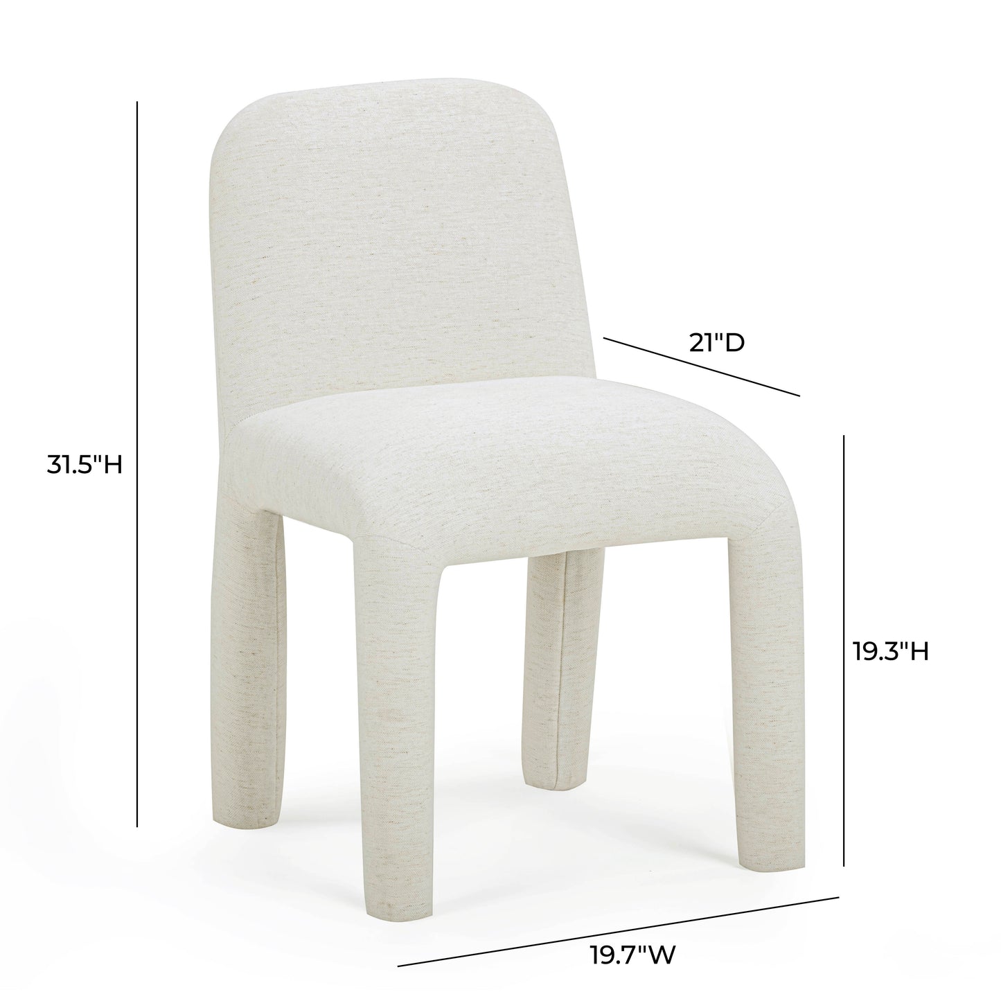 Georgia Performance Chenille Dining Chair - Cream - Image 7