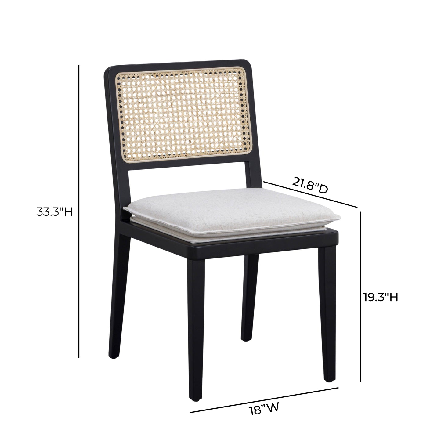 Tassina Cream Upcycled Performance Linen Dining Chair - Image 7