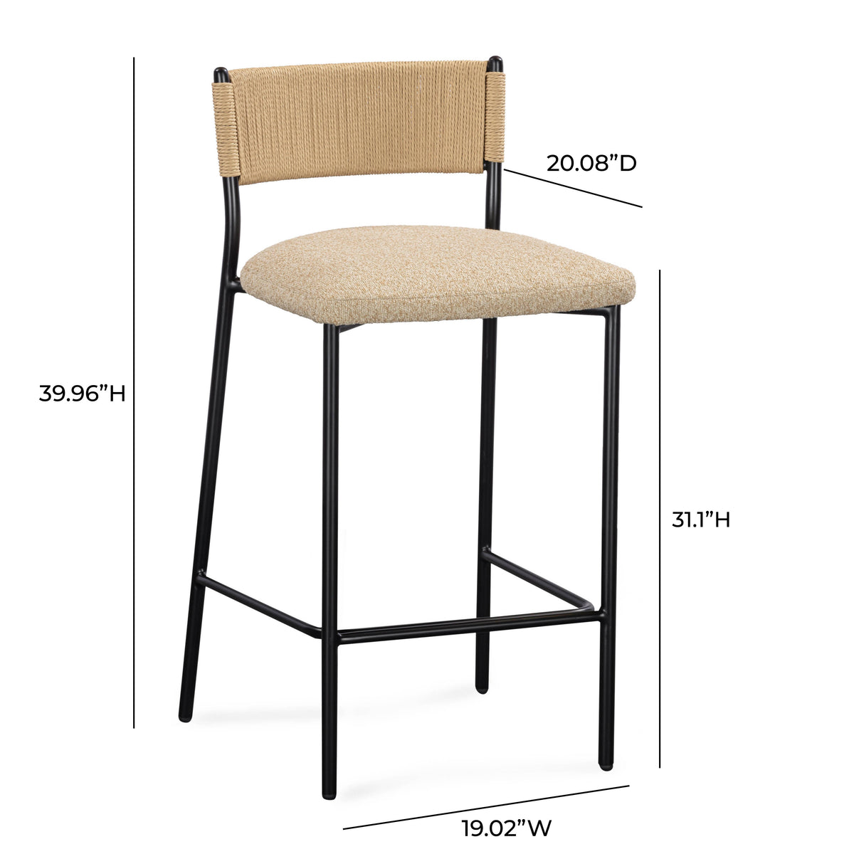 Celine Boucle Bar And Counter Stool - Tan / Bar Height - Image 7