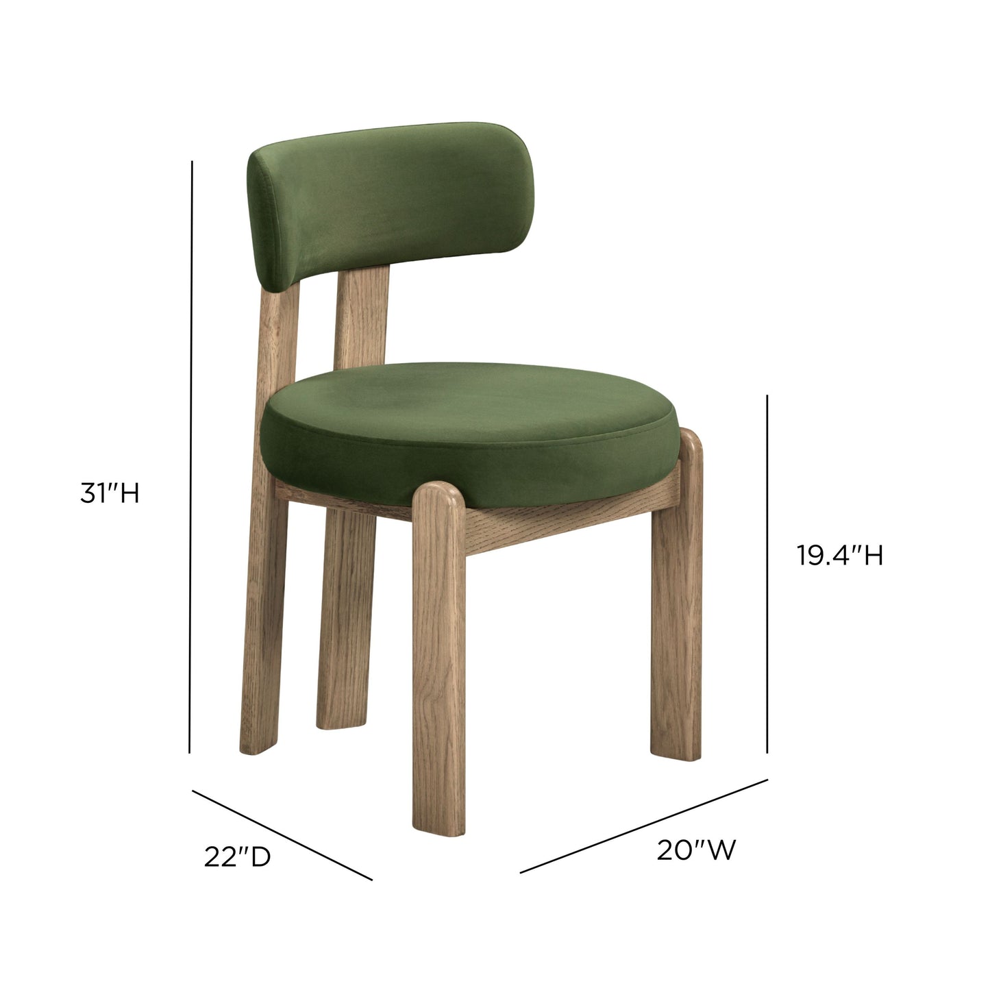 Odessa Green Performance Velvet Dining Chair - Image 6