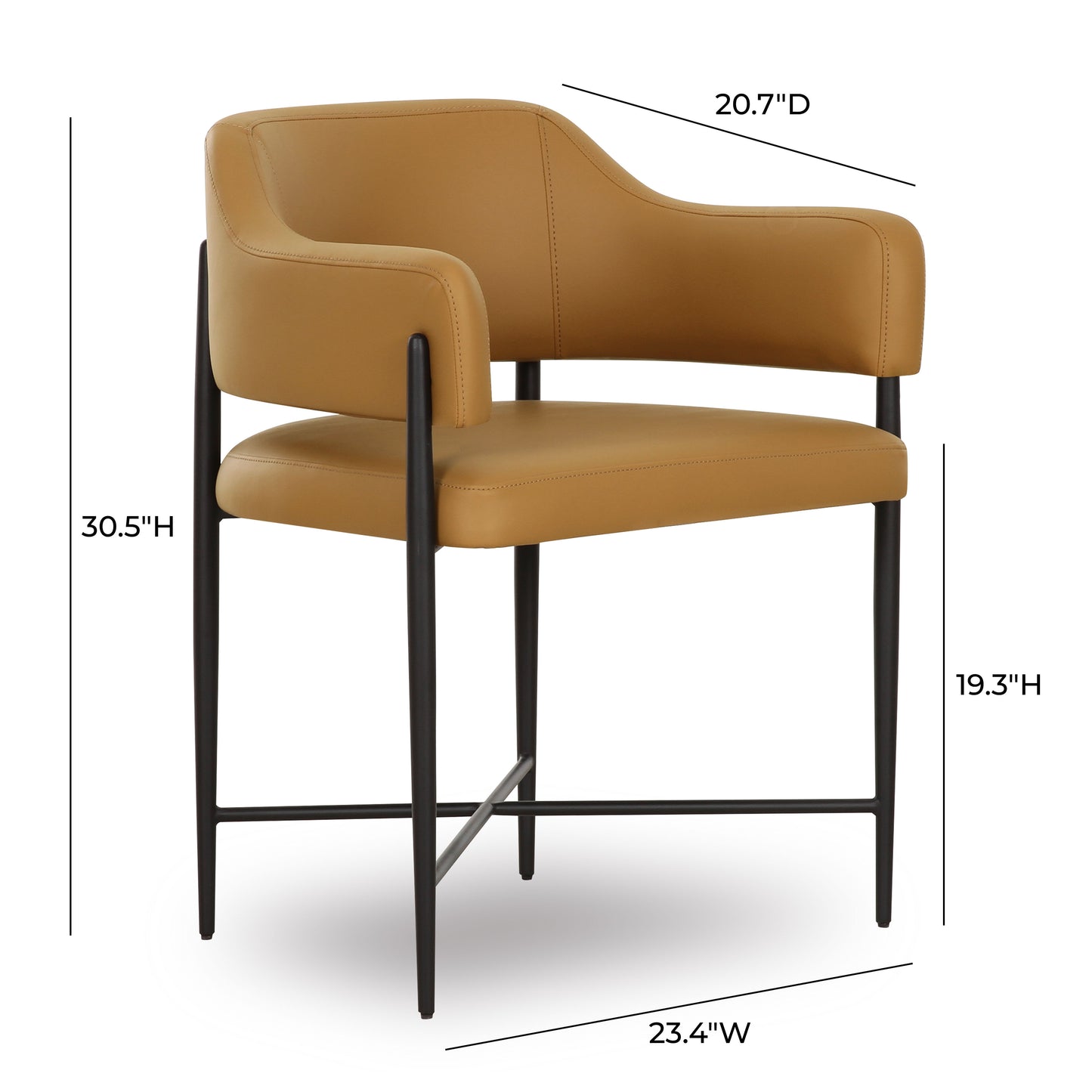 Sezanne Contract-Grade Vegan Leather Dining Chair - Tan - Image 6