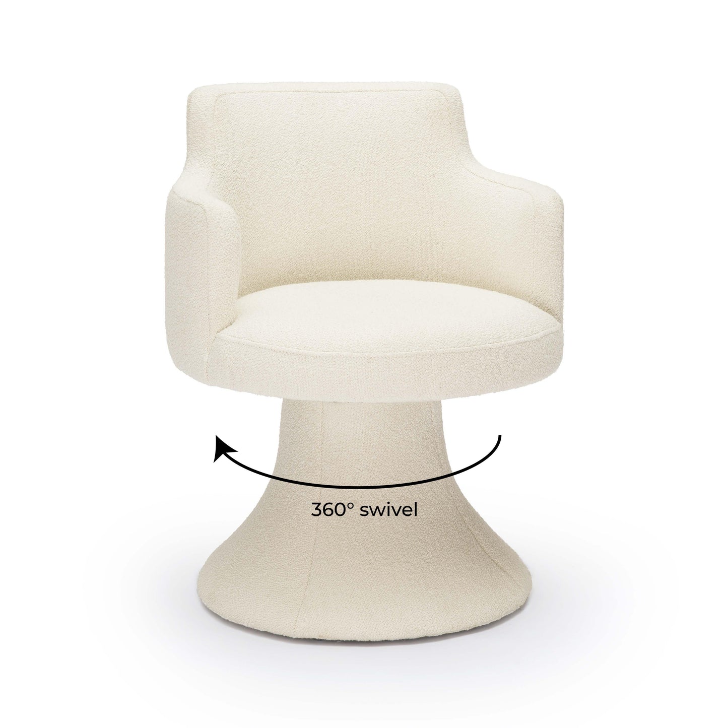 Jeffree Performance Boucle Swivel Dining Chair - Cream - Image 7