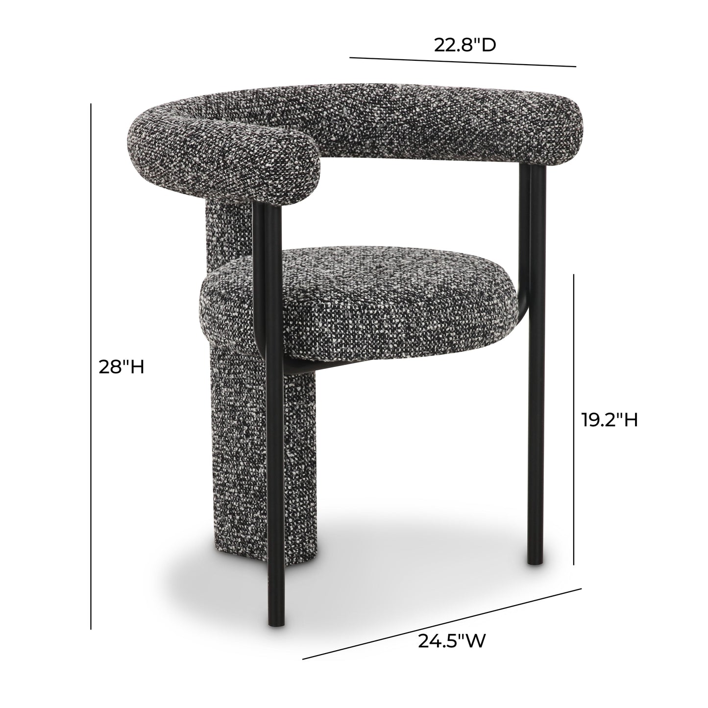 Synn Performance Boucle Dining Chair - Black - Image 7