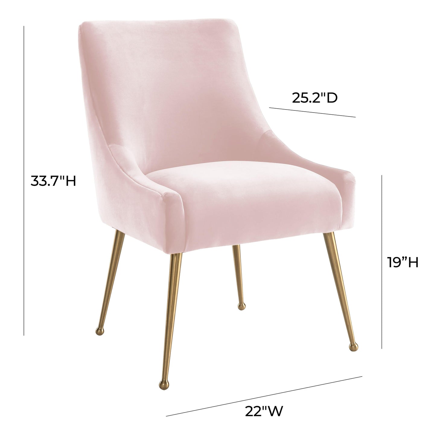 Beatrix Performance Velvet Dining Chair - Blush - Image 8