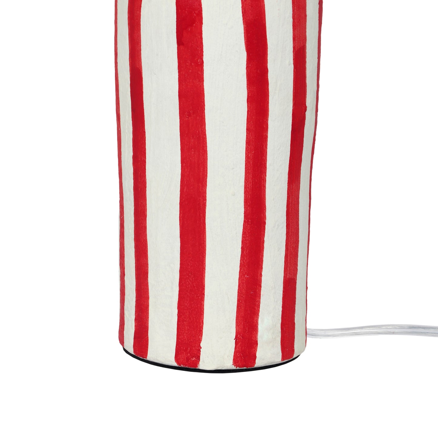 Maiori Striped Papier Mache Table Lamp - Red Stripes - Image 6