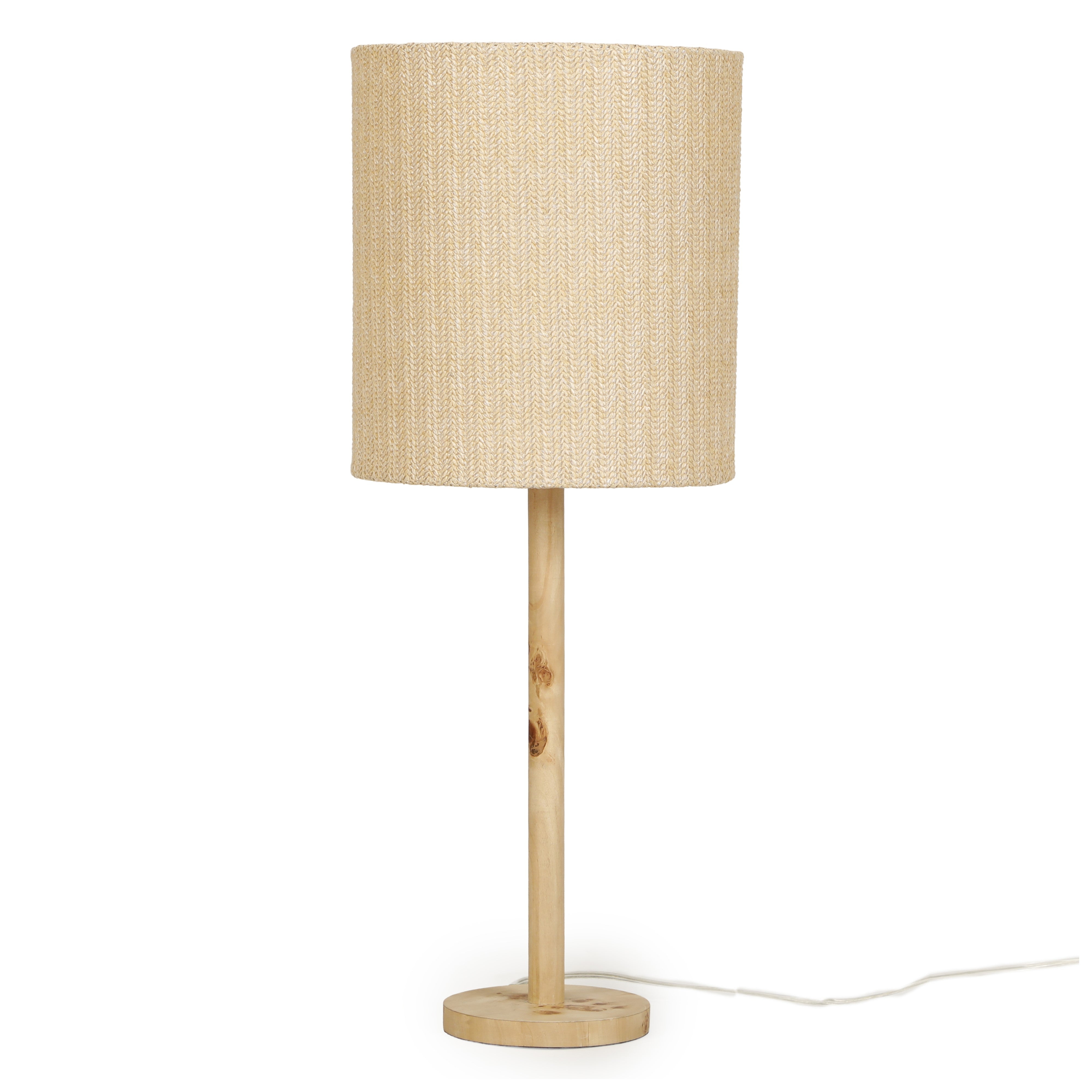 Lamia Natural Burl and Raffia Contract-Grade Table Lamp | TOV