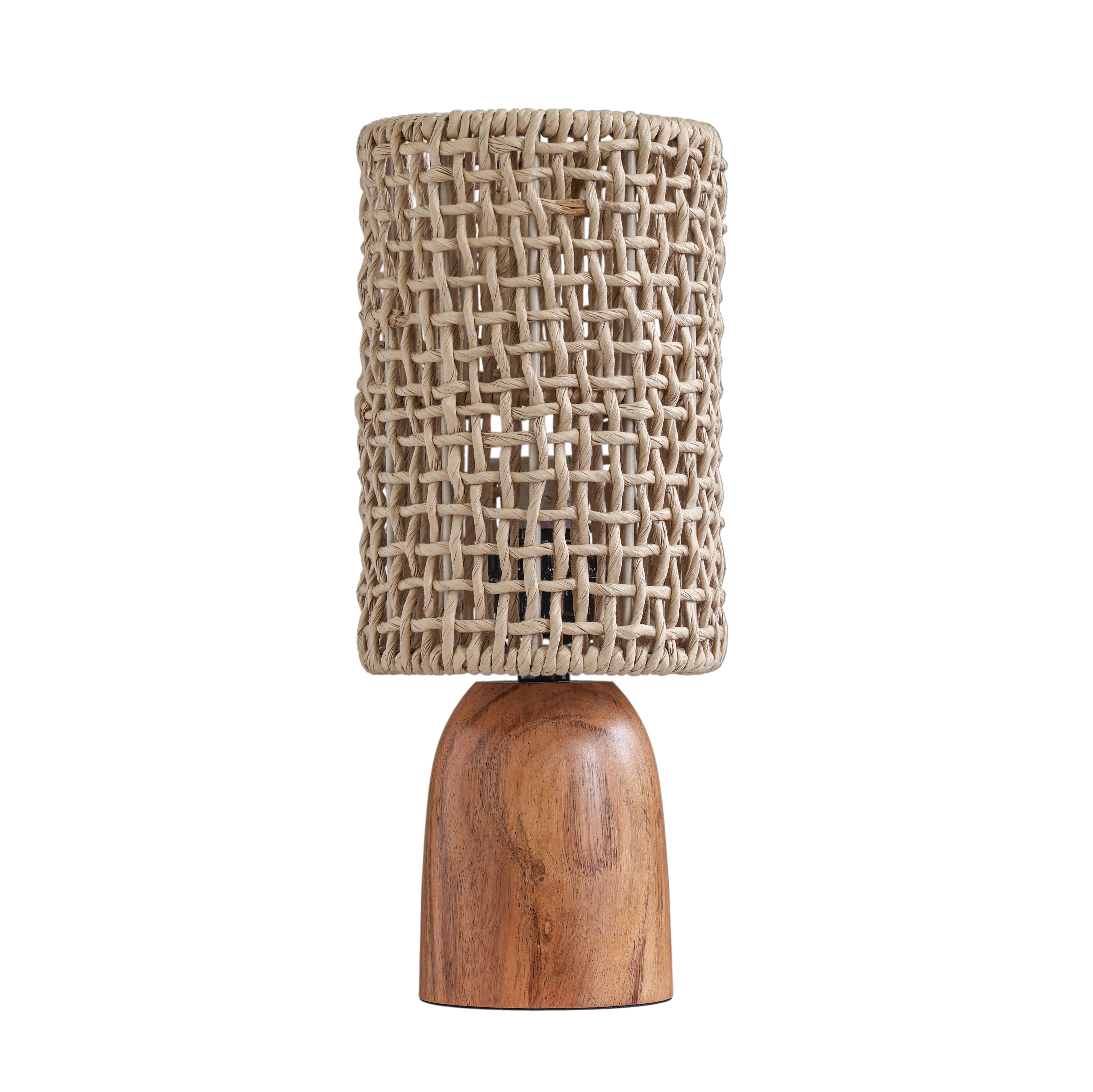 Kombu Natural Raffia and Wood Small Table Lamp | TOV Furniture