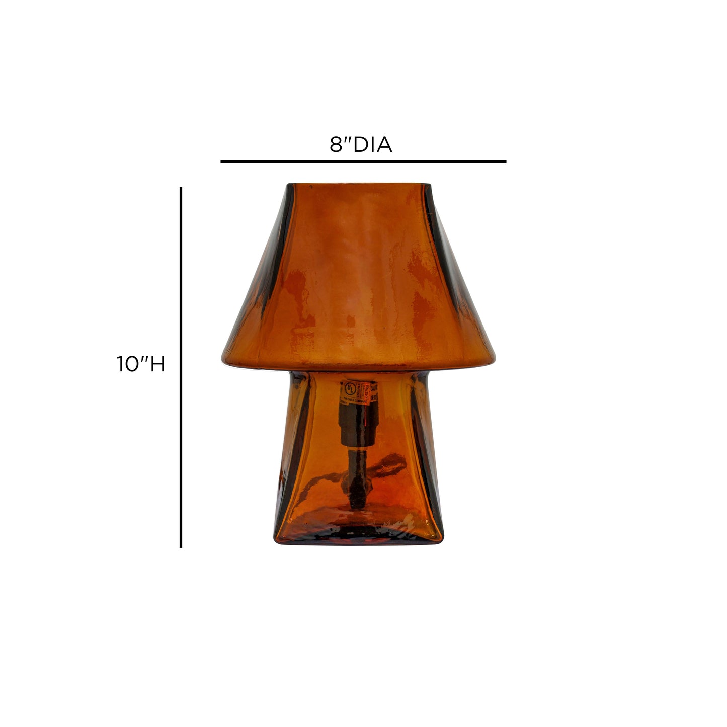 Luca Glass Mini Table Lamp - Smokey Brown - Image 6