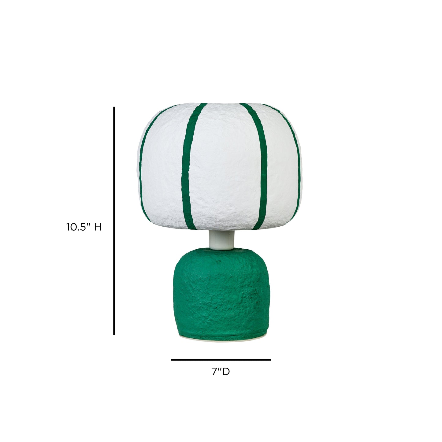 Margate Cotton Mache Table Lamp - Green - Image 6