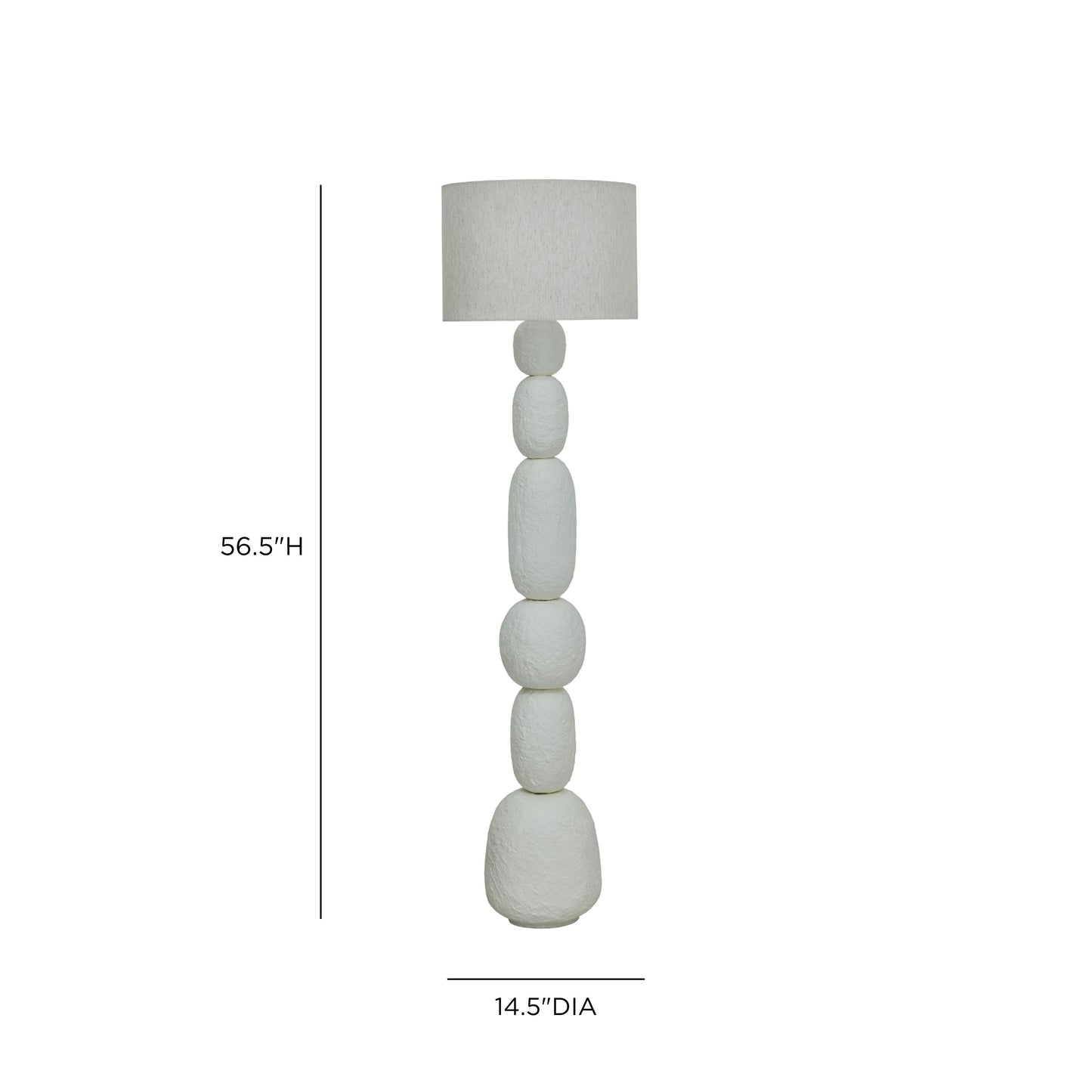 Pebble Cream Papier Mache Floor Lamp - Image 5