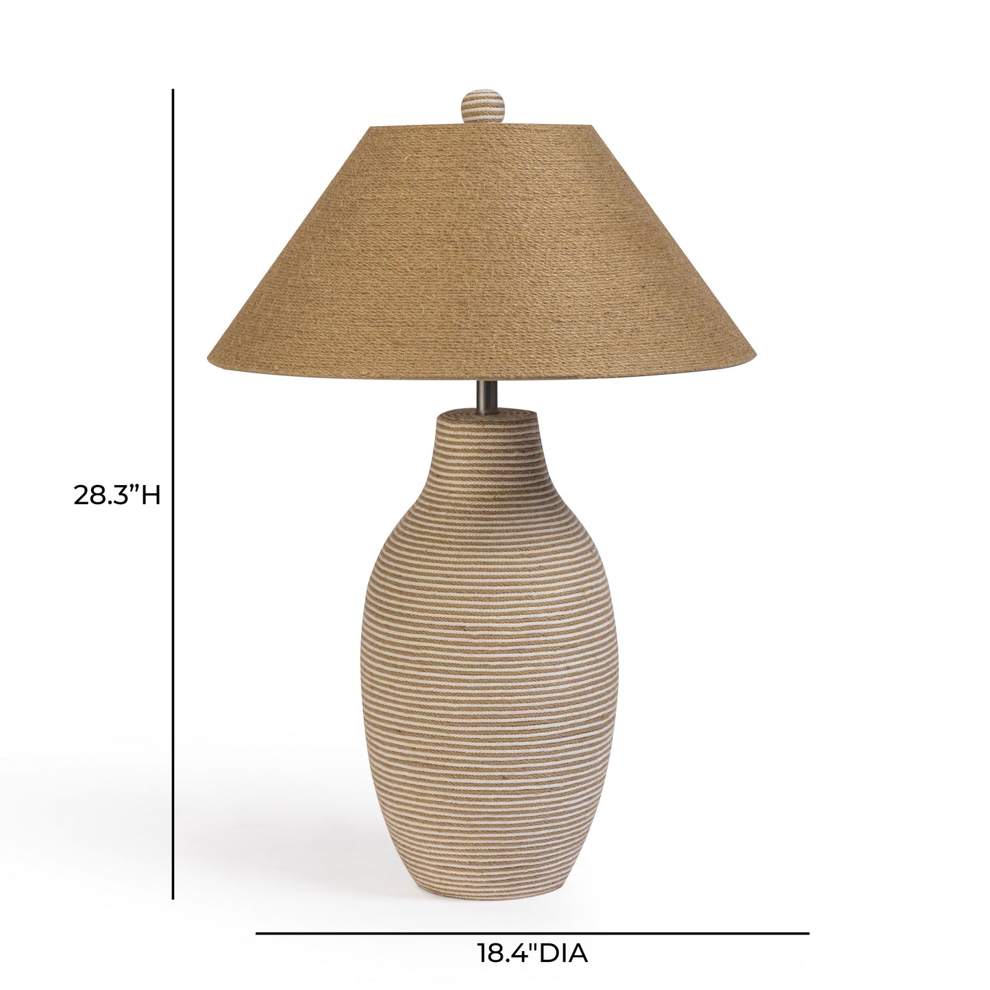 Tanga Natural Jute and Cotton Table Lamp - Image 6