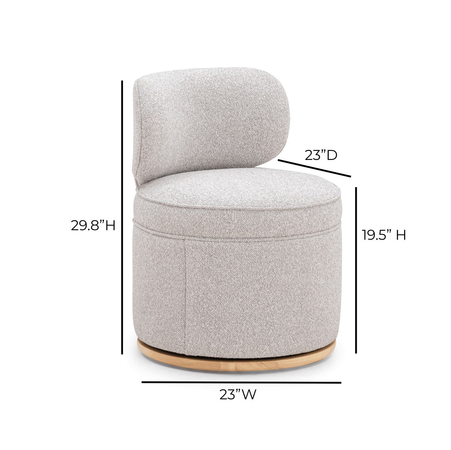 Amaya Grey Textured Performance Fabric Swivel Desk Chair - Image 7