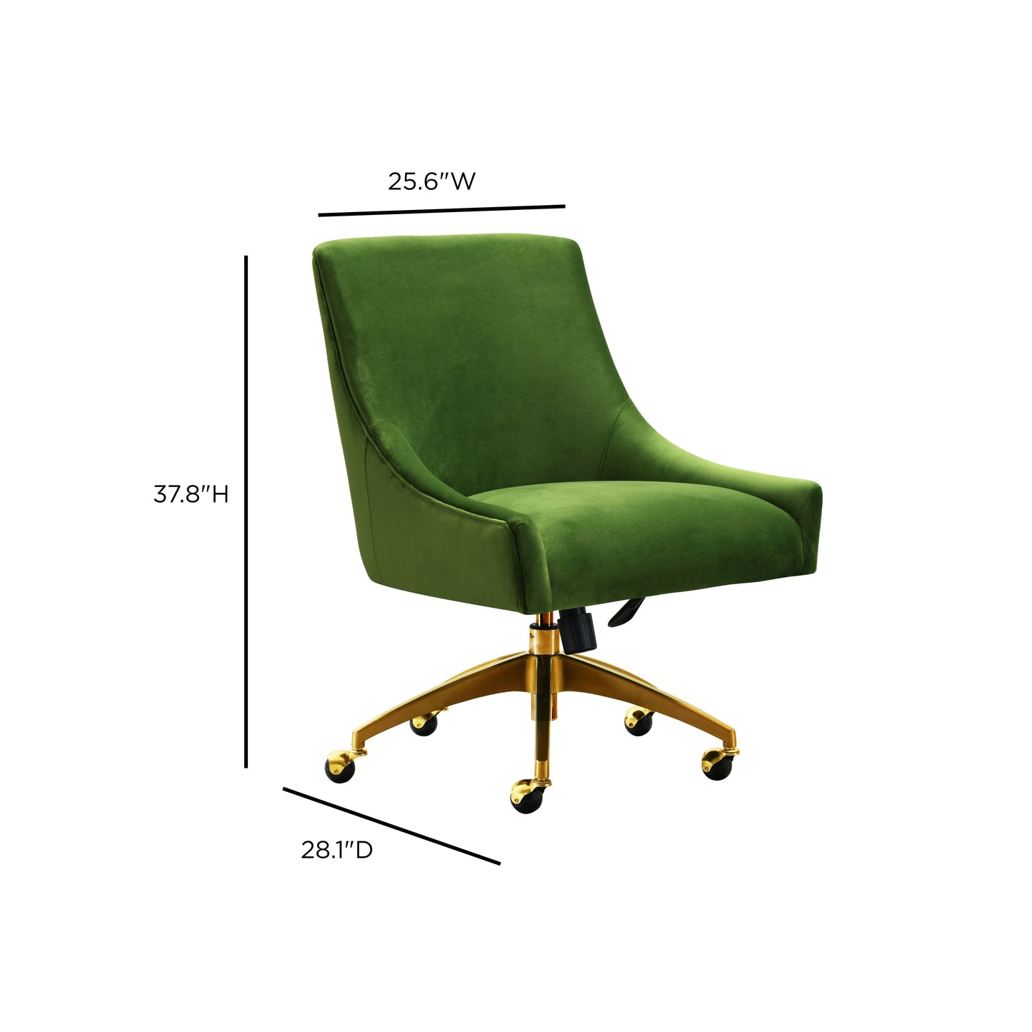 Beatrix Performance Velvet Office Swivel Chair - Green - Image 7