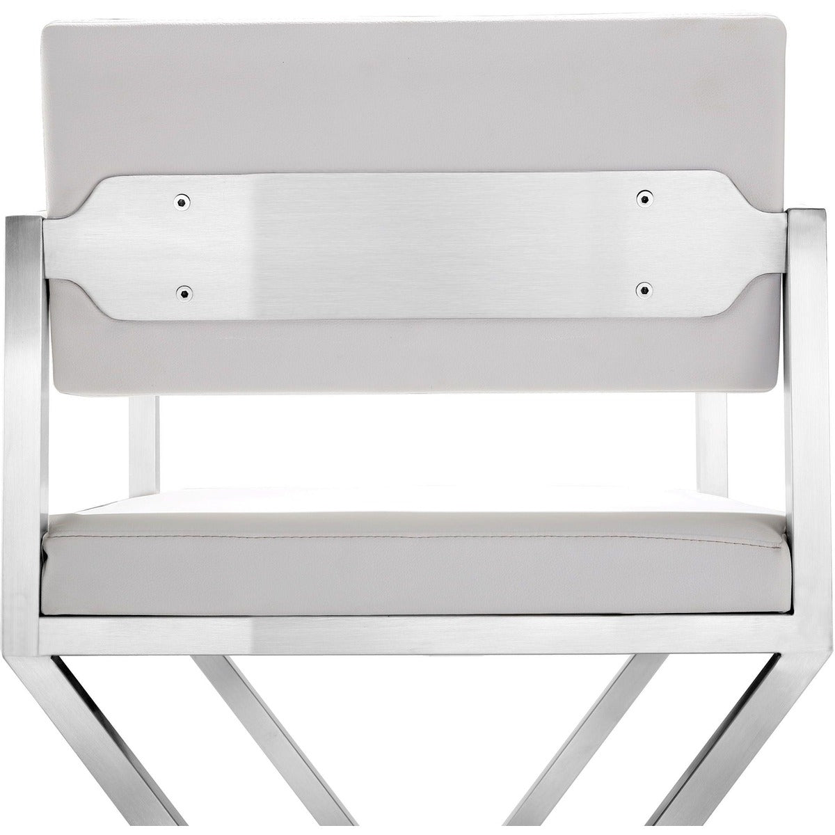 Director Performance Vegan Leather Stool with Silver Base