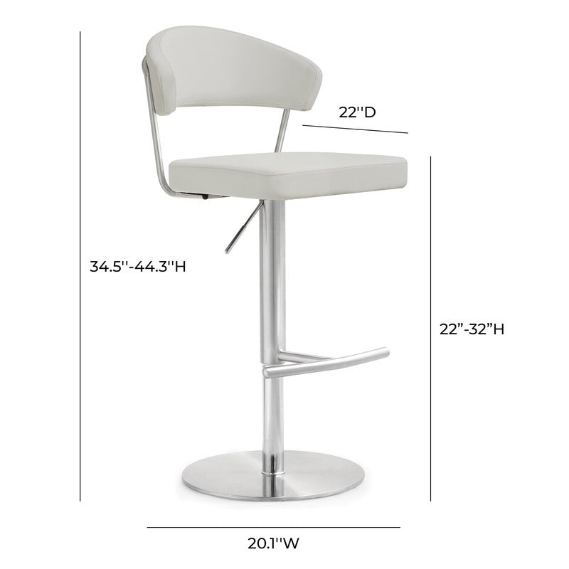 Cosmo Performance Vegan Leather Adjustable Stool - Light Grey - Image 9