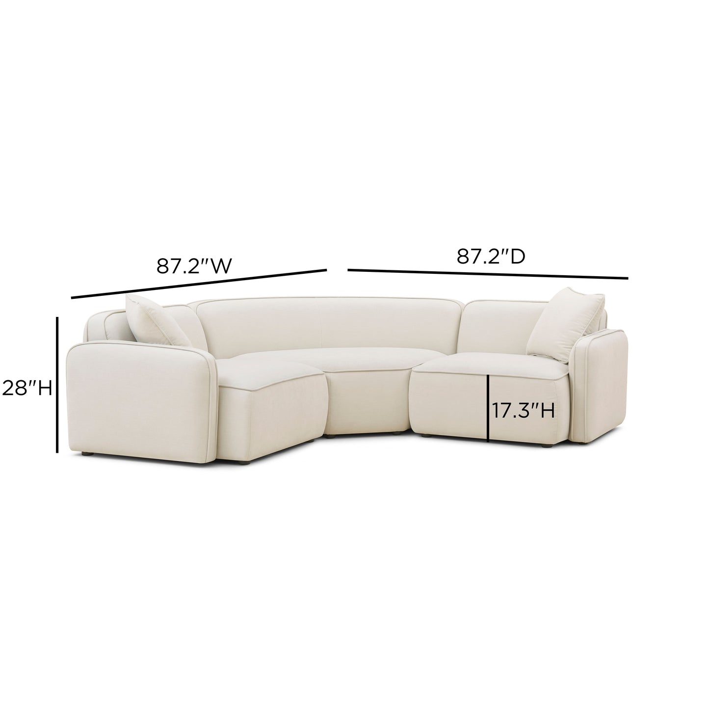 Travie 3-Piece Sand Upcycled Performance Linen Modular L-Sectional - Image 6