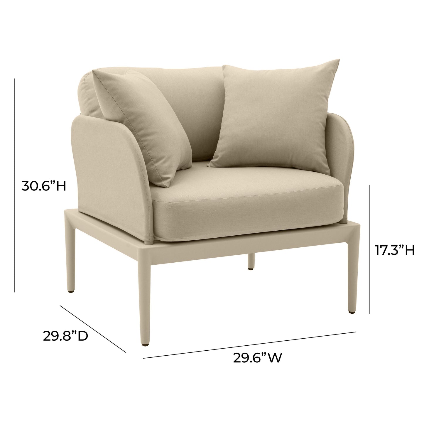 Kapri Outdoor Accent Chair - Taupe - Image 6