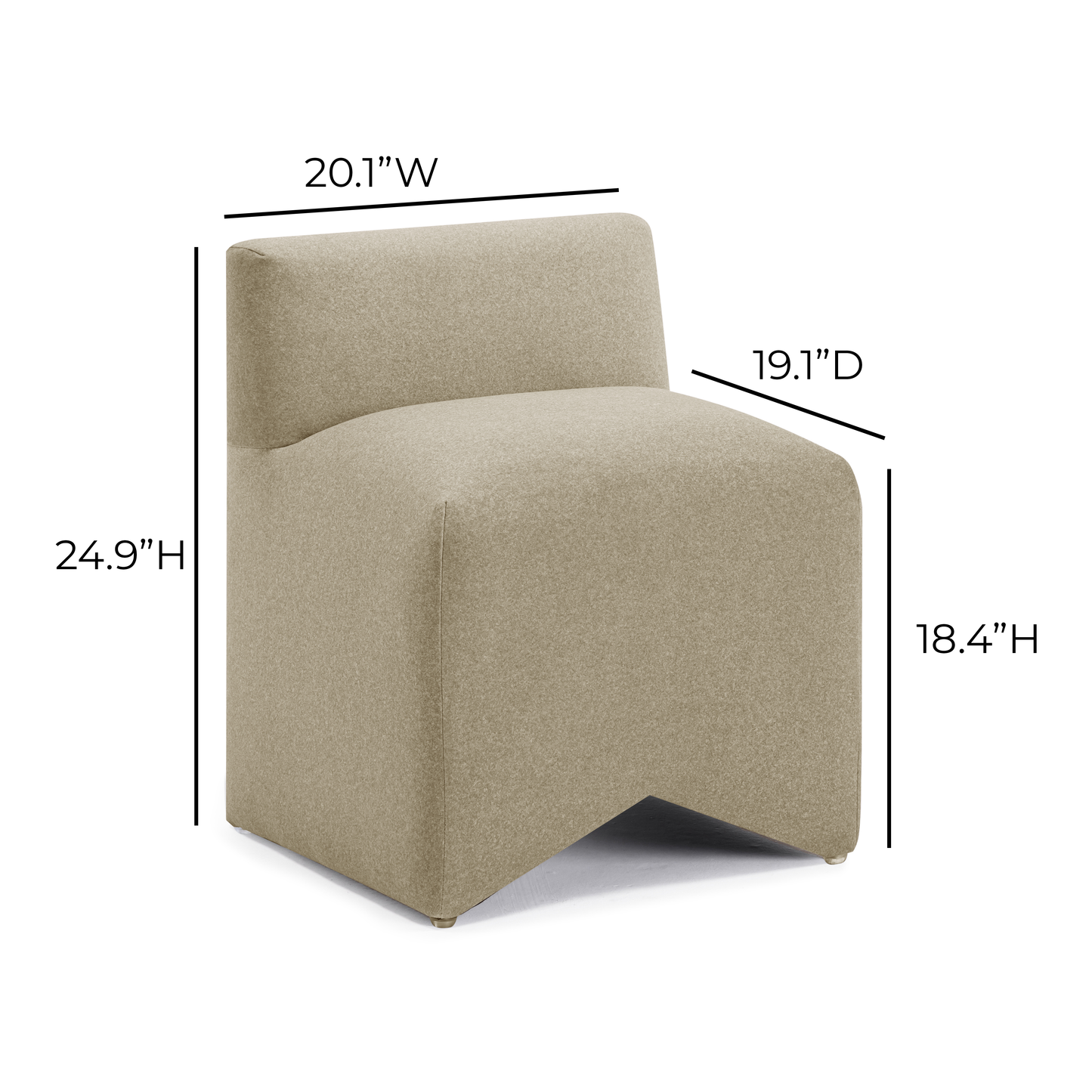 Pippa Taupe Performance Vegan Mohair Accent Stool - Image 8