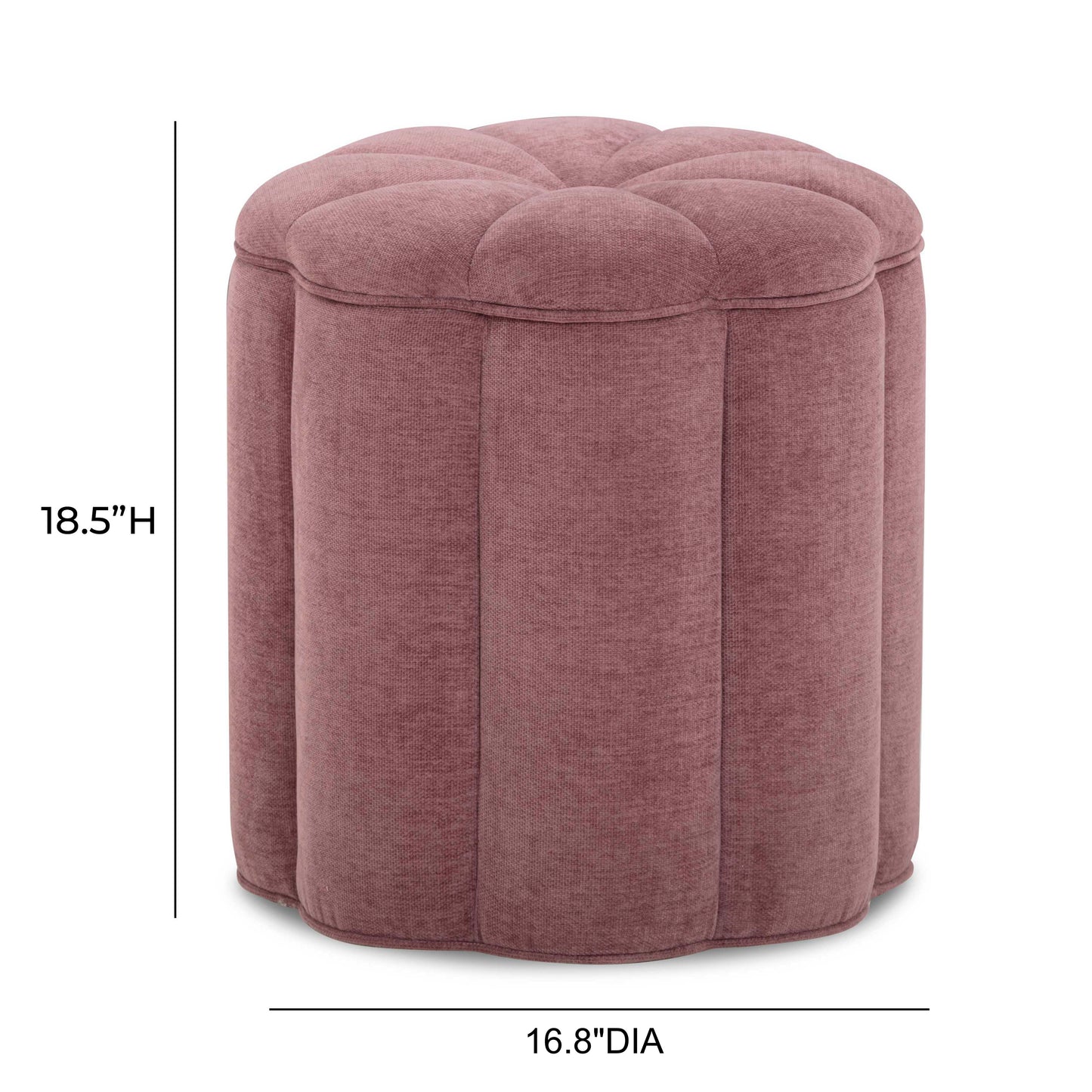 Fleur Textured Performance Velvet Storage Ottoman - Mauve - Image 6