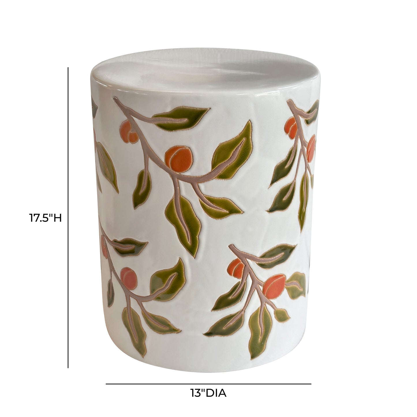Tempest Citrus Indoor/Outdoor Ceramic Table - Orange Citrus - Image 4