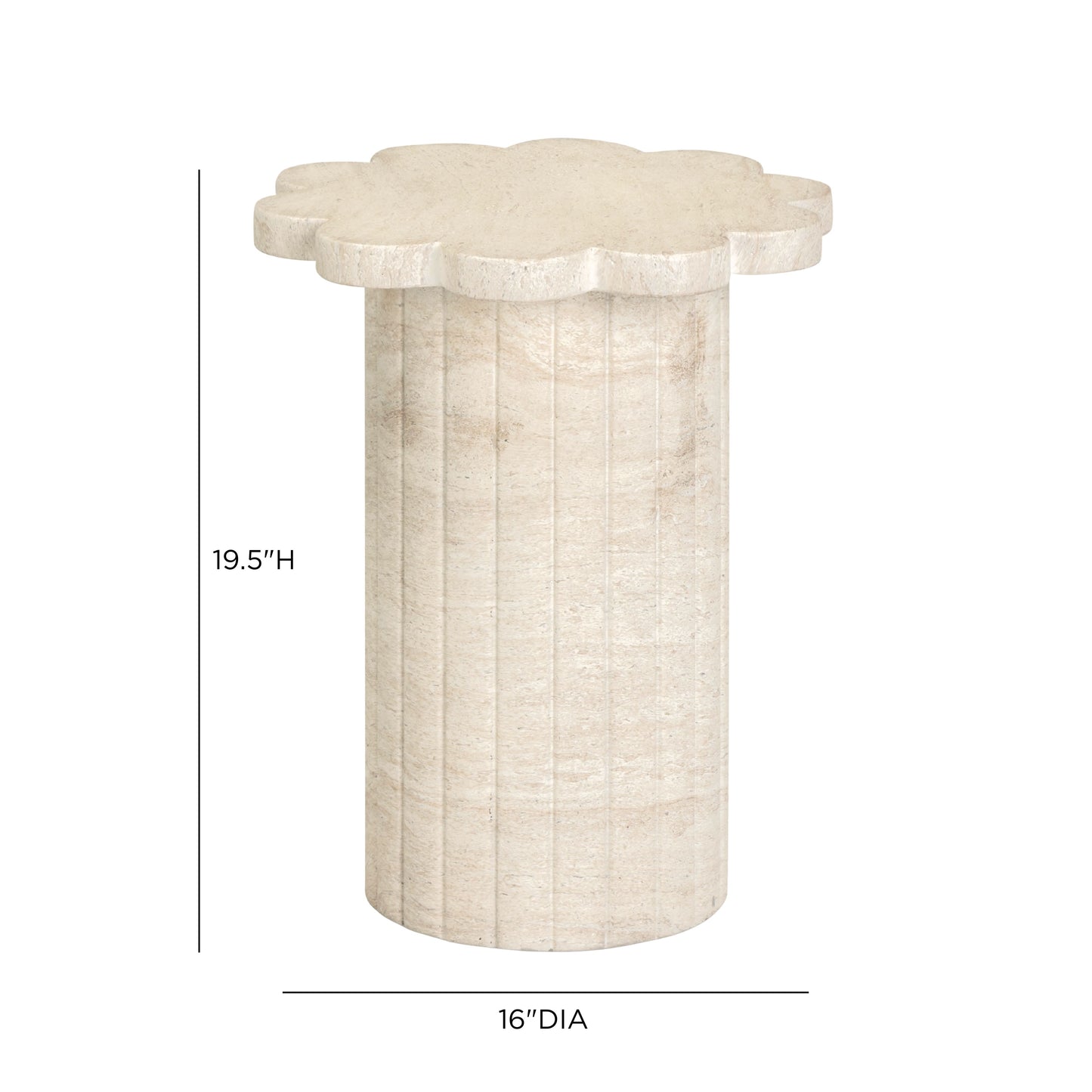 Blossom Washed Faux Travertine Indoor/Outdoor Concrete Side Table - Image 8