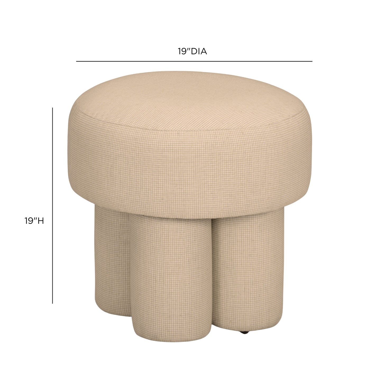 Masha Yellow Gingham Performance Linen Accent Stool - Image 6