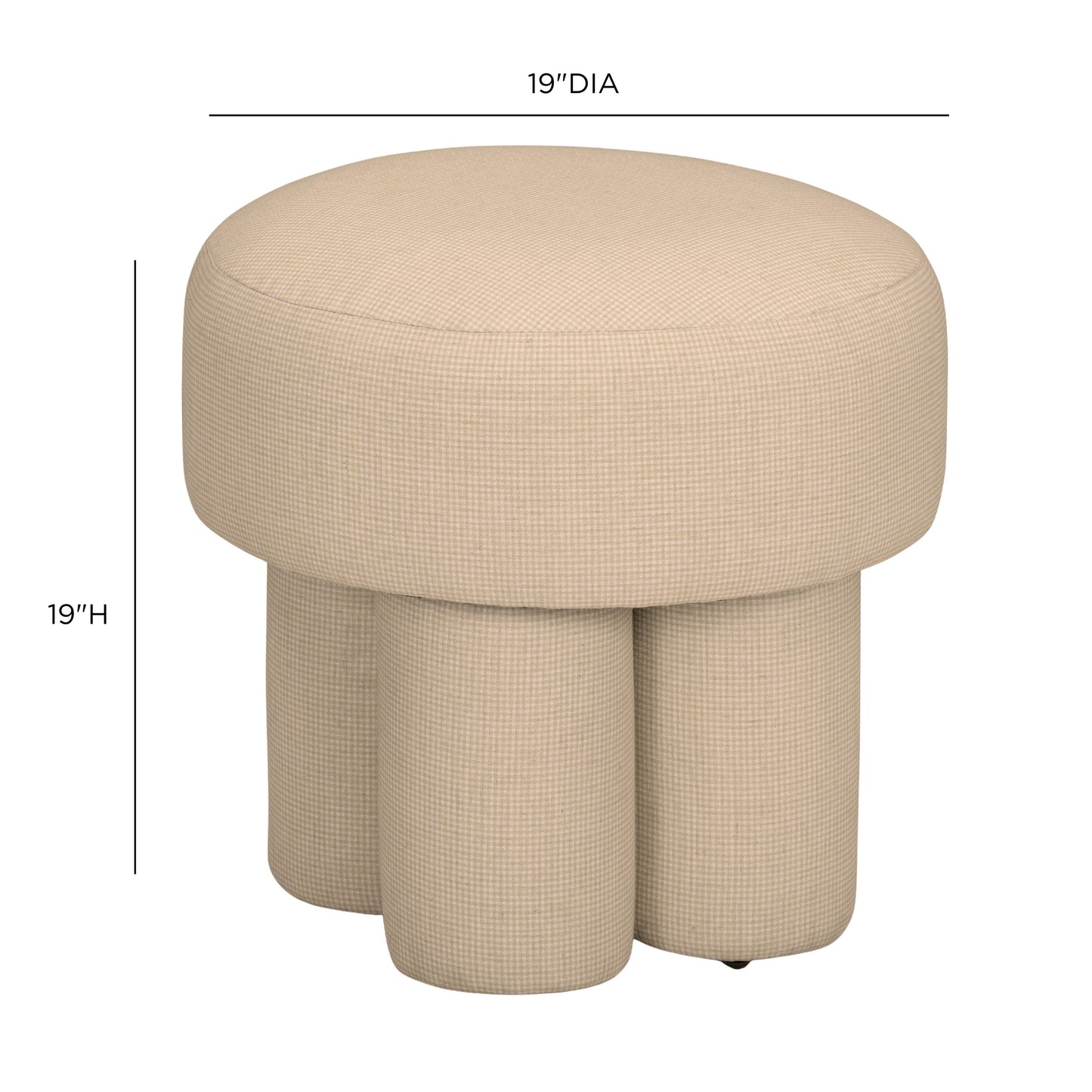 Masha Yellow Gingham Performance Linen Accent Stool - Image 6