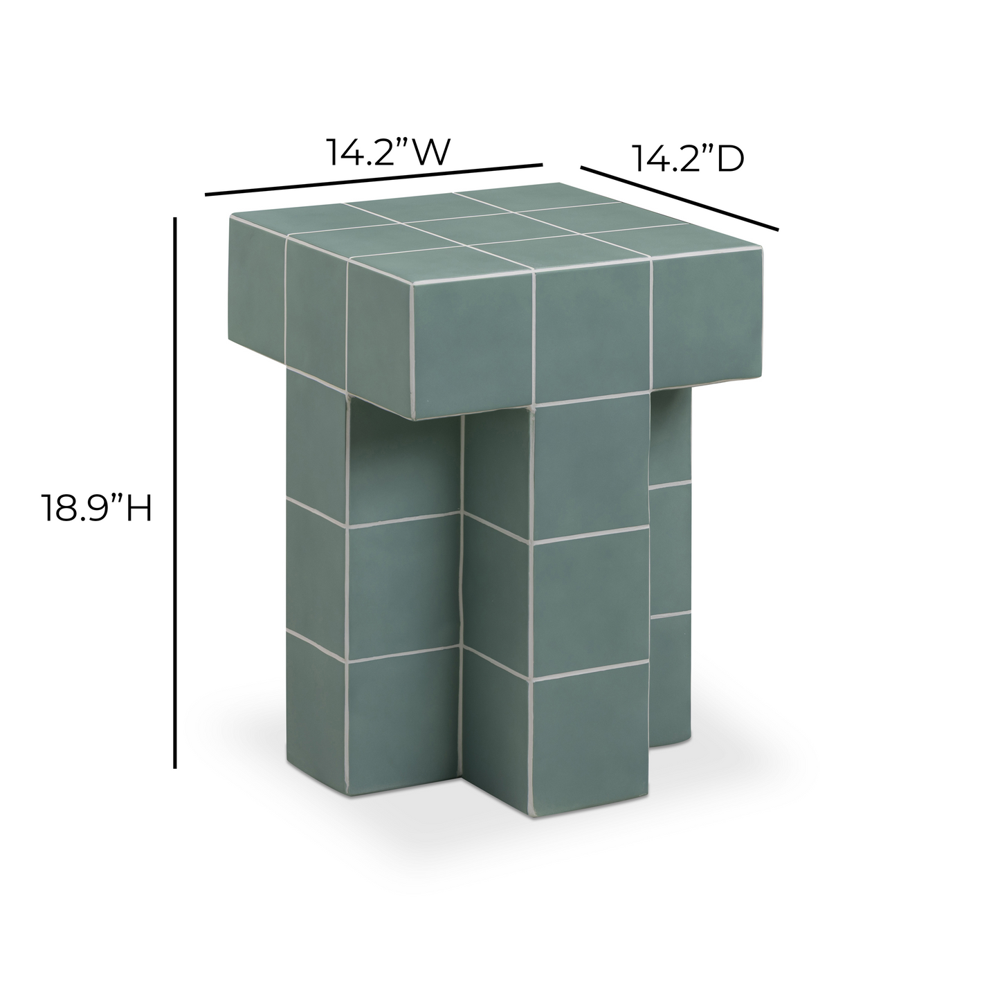 Alma Tile Concrete Indoor/Outdoor Side Table - Green - Image 6