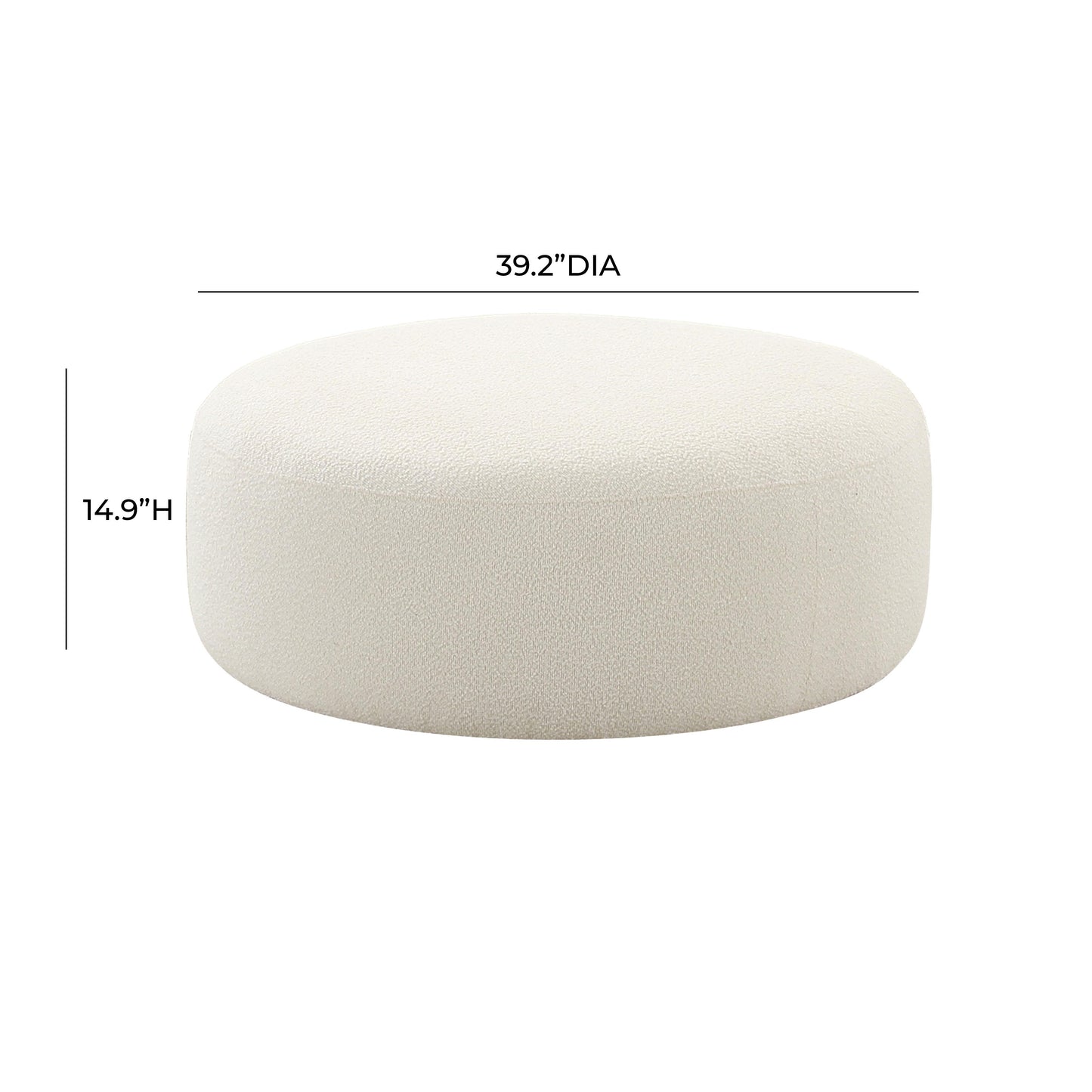 Broohah Performance Fabric Ottoman - Cream - Image 4