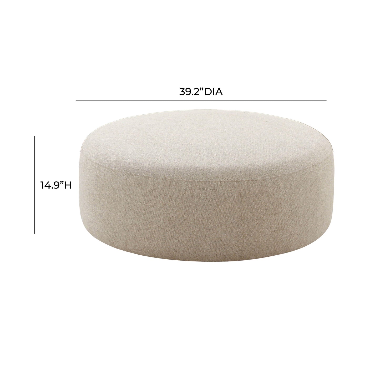 Broohah Performance Fabric Ottoman - Beige - Image 4